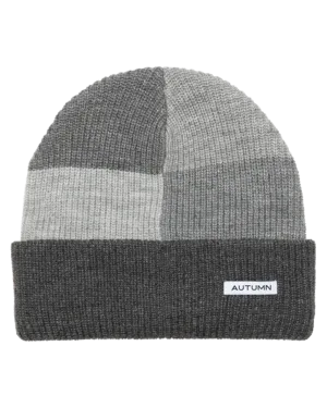 Autumn Patchwork Beanie - Grey