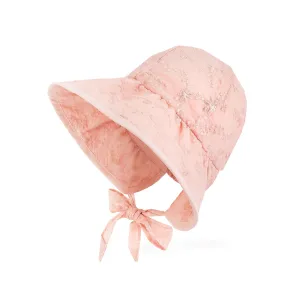 Baby Wide Brim Floppy Sun Bonnet Lacy Victorian Hat | Pink