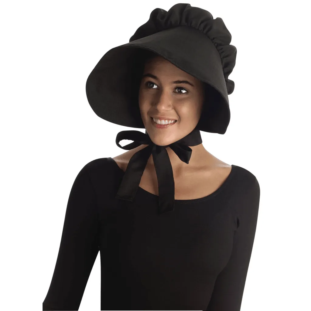 Black Colonial Style Adult Bonnet
