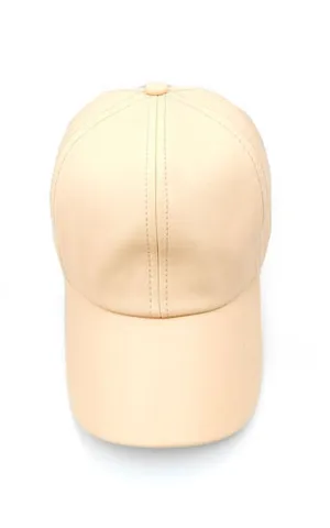 [BOGO] LH3074 Nude PU Leather Cap With Velcro Closure