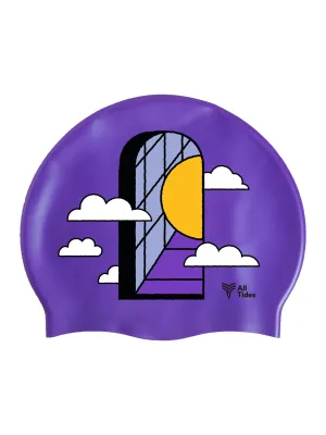 Bonnet de natation en silicone All Tides - Mauve