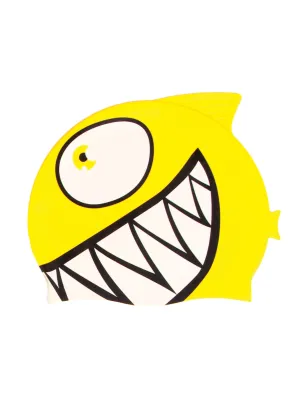 Bonnet de natation rigolo en silicone - Poisson jaune