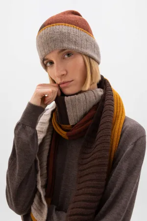 Colour Block Cashmere Beanie