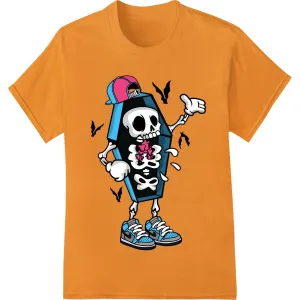 Cool Cartoon Skeleton Halloween Heat Transfer Print