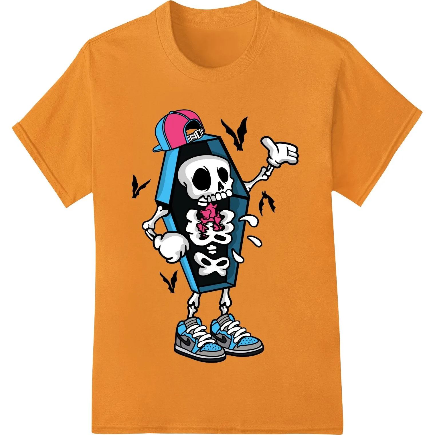 Cool Cartoon Skeleton Halloween Heat Transfer Print