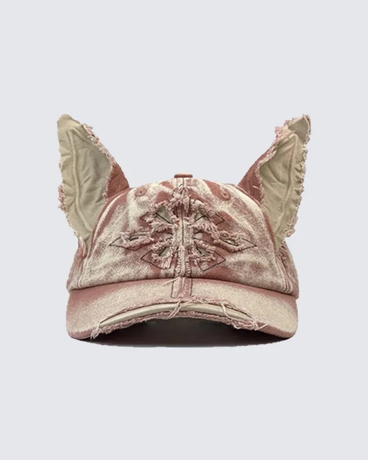 Distressed Denim Ear Cap