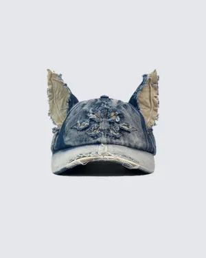 Distressed Denim Ear Cap