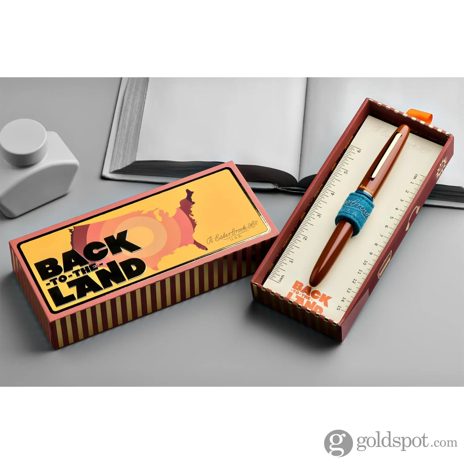Esterbrook Estie Back to the Lands Button Piston Fountain Pen in Incredible Rock with Gold Trim