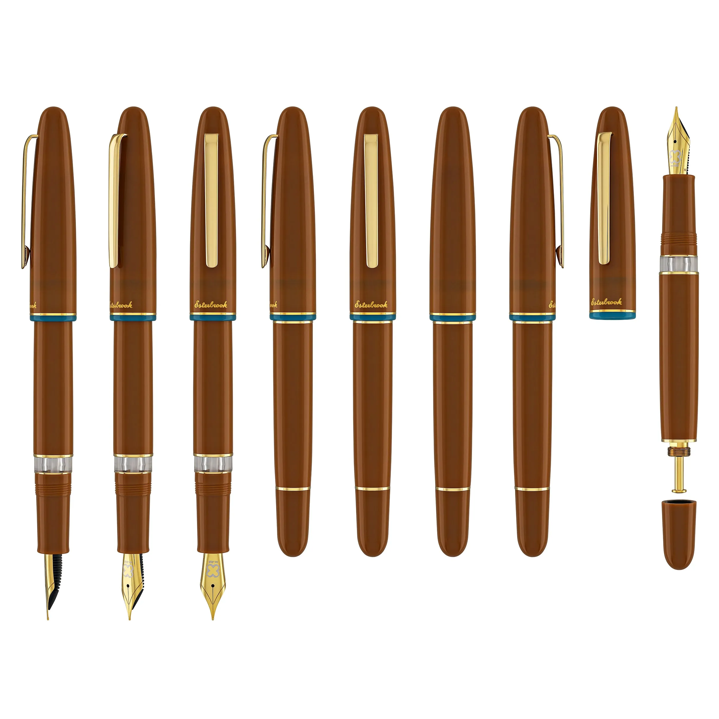 Esterbrook Estie Back to the Lands Button Piston Fountain Pen in Incredible Rock with Gold Trim