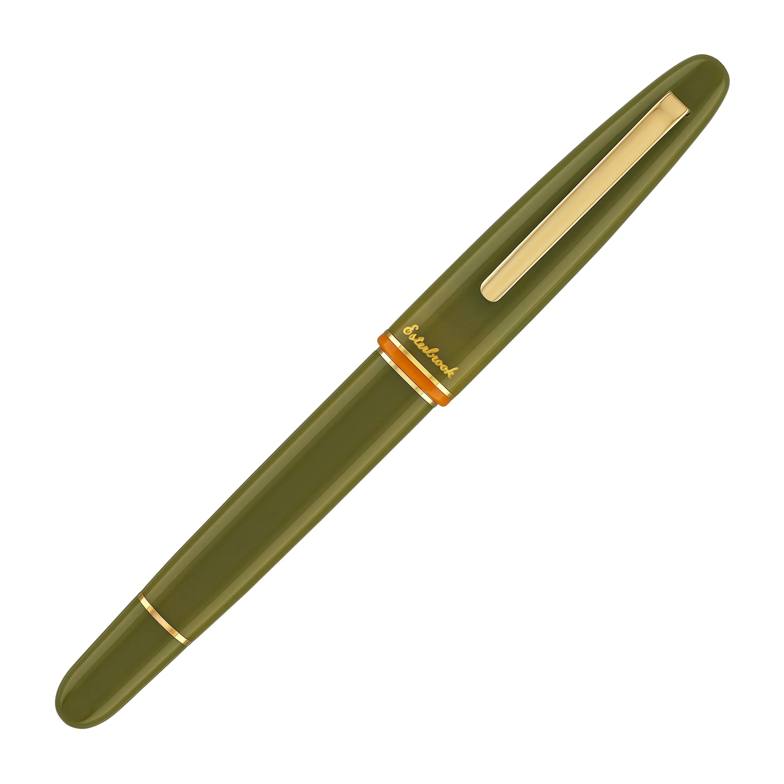 Esterbrook Estie Back to the Lands Button Piston Fountain Pen in Quirky Leaf with Gold Trim