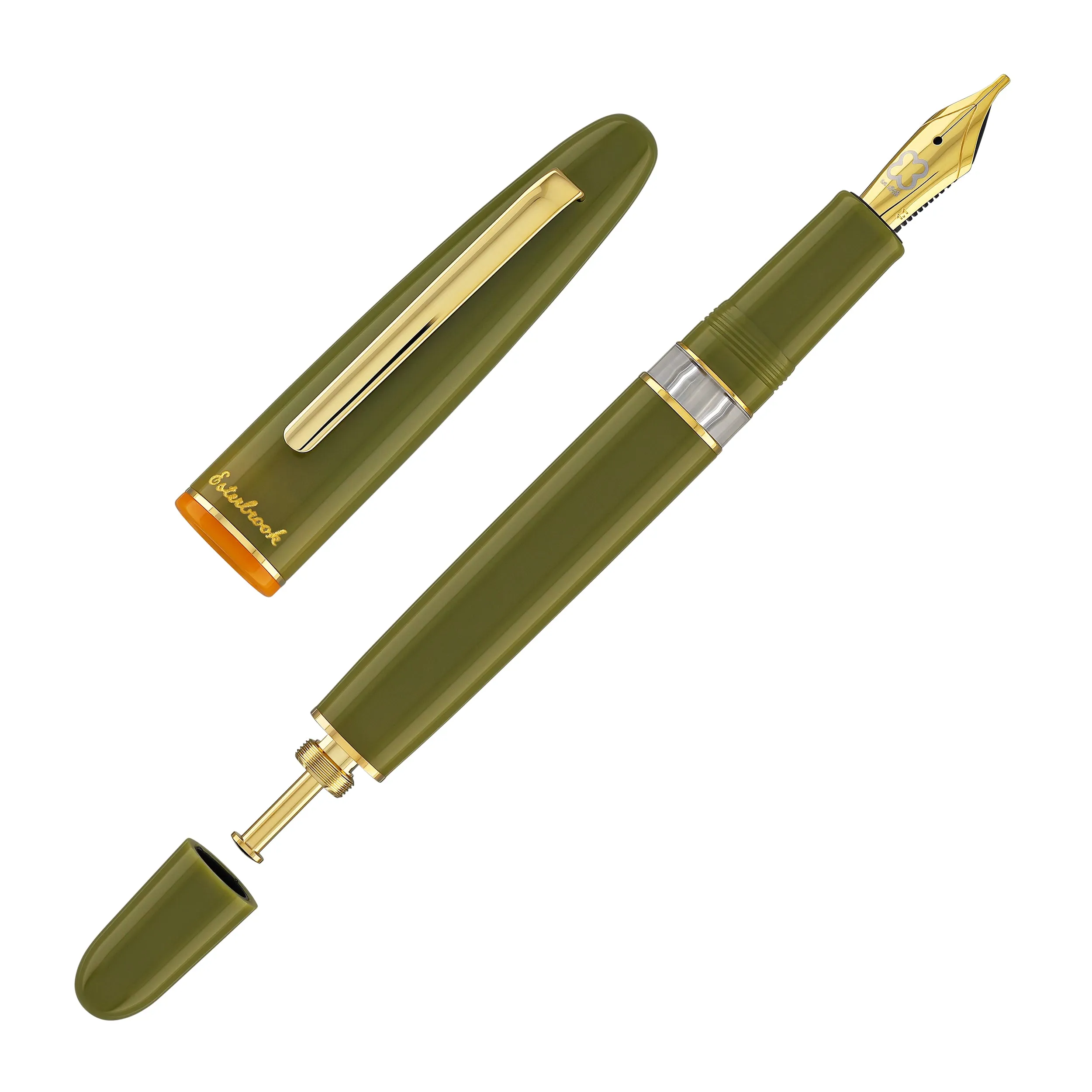 Esterbrook Estie Back to the Lands Button Piston Fountain Pen in Quirky Leaf with Gold Trim