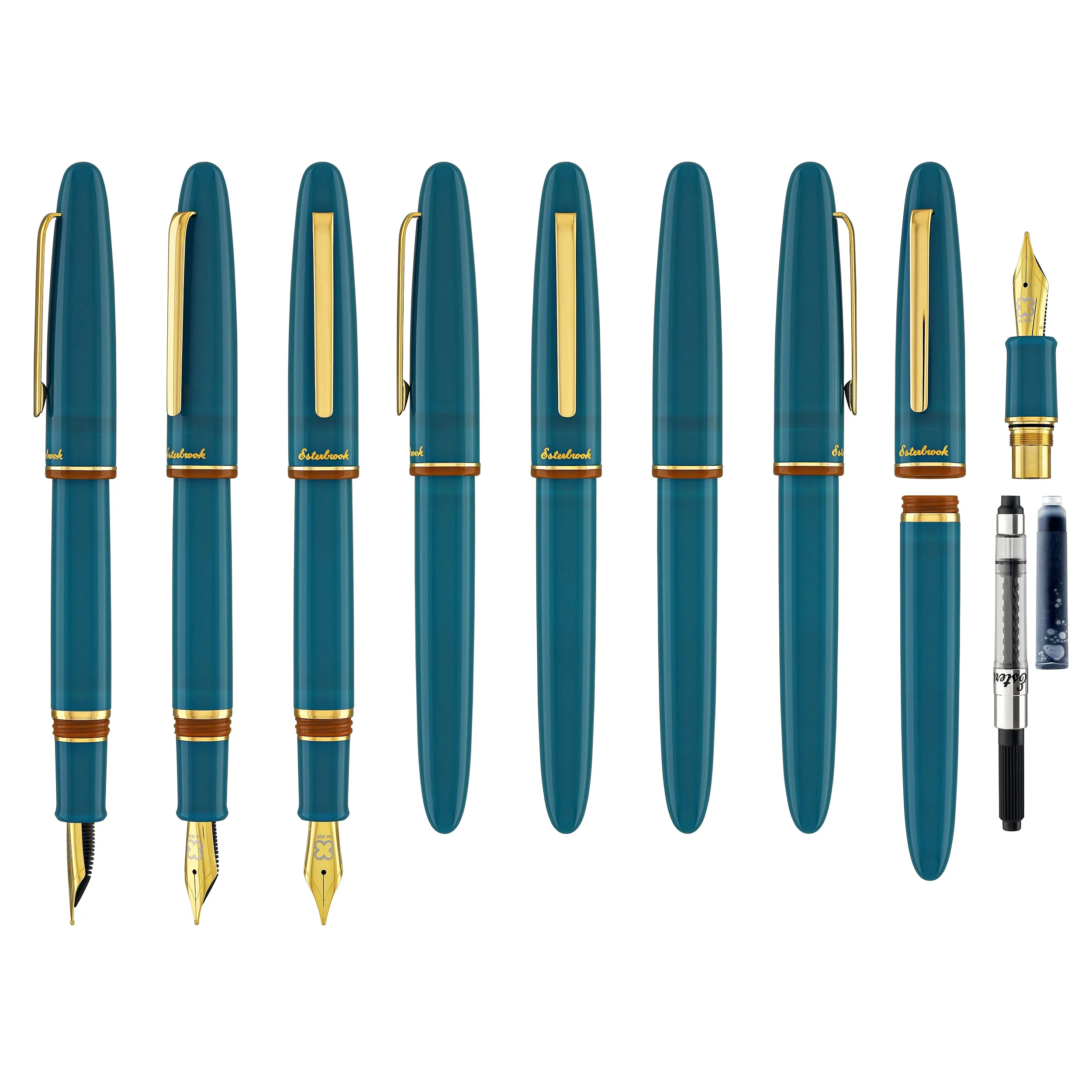 Esterbrook Estie Back to the Lands Regular Fountain Pen in Funky Lake with Gold Trim