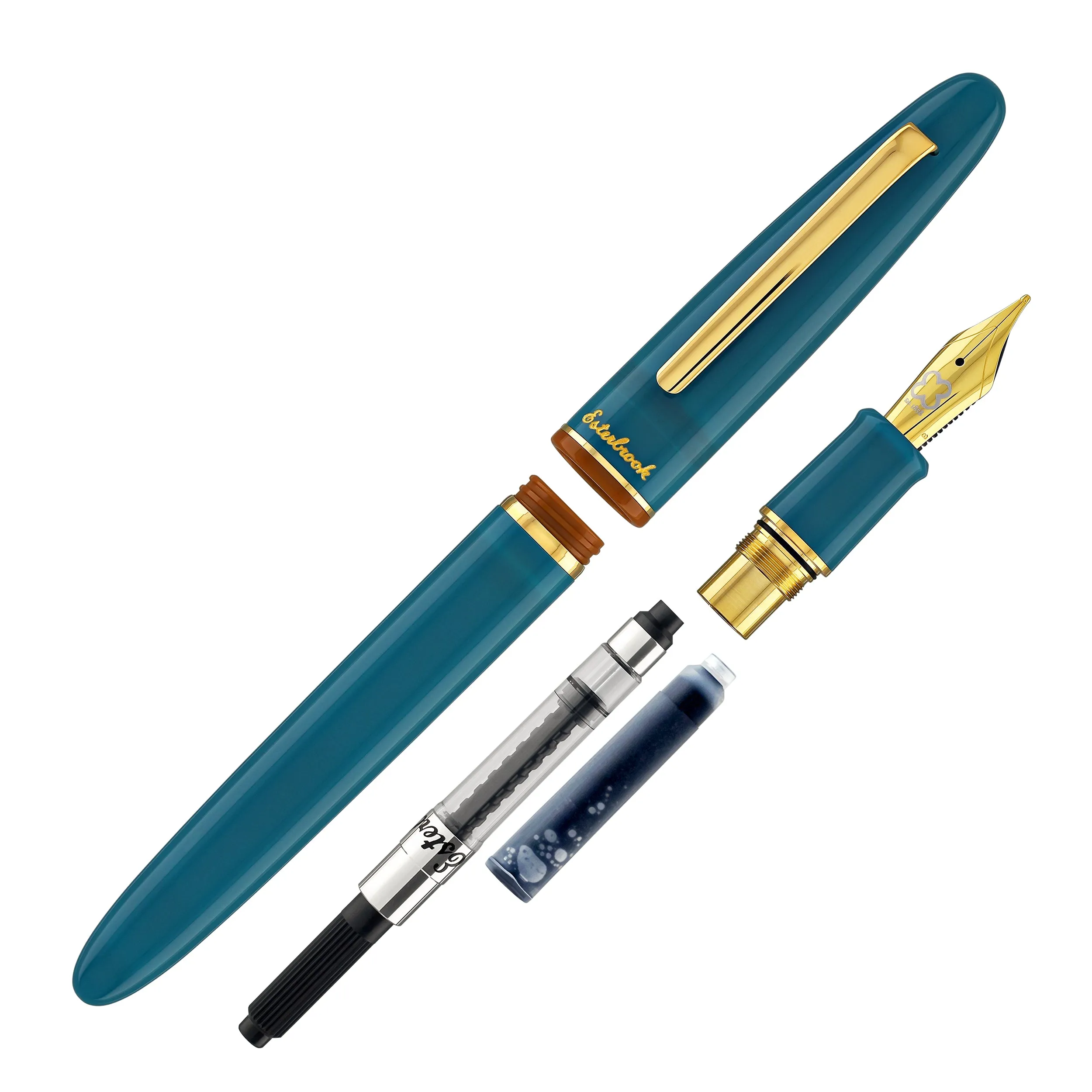 Esterbrook Estie Back to the Lands Regular Fountain Pen in Funky Lake with Gold Trim