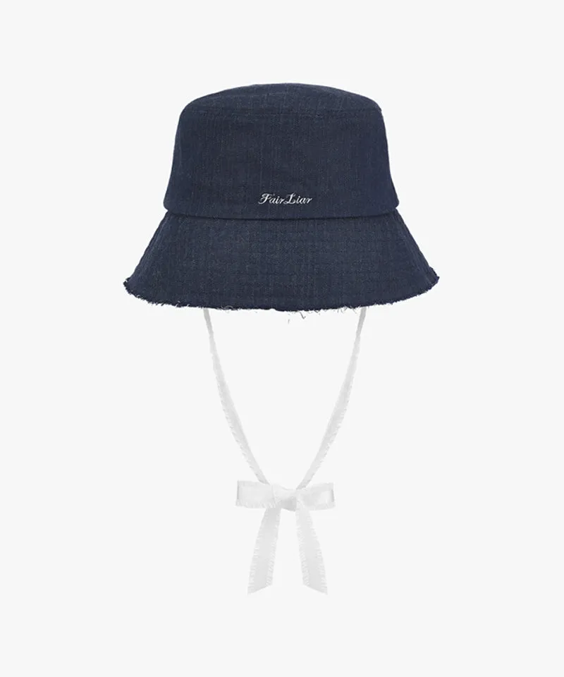 FAIRLIAR Ferra Logo All-Full Bucket Hat - Denim