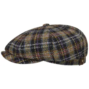 Hatteras Check Harris Tweed Flat Cap by Stetson