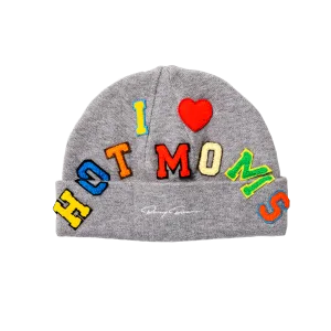 I Heart Hot Moms Patchwork Beanie