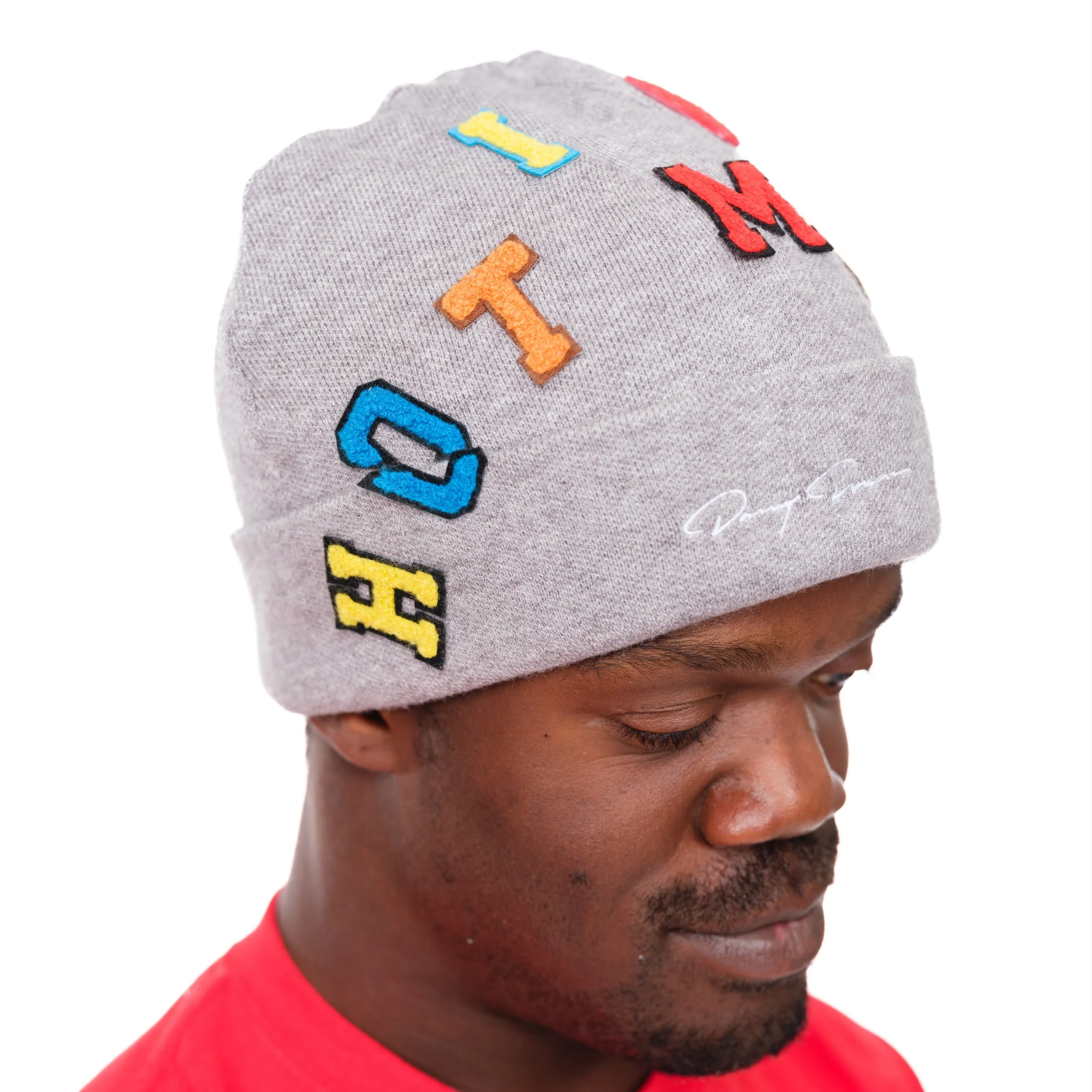 I Heart Hot Moms Patchwork Beanie
