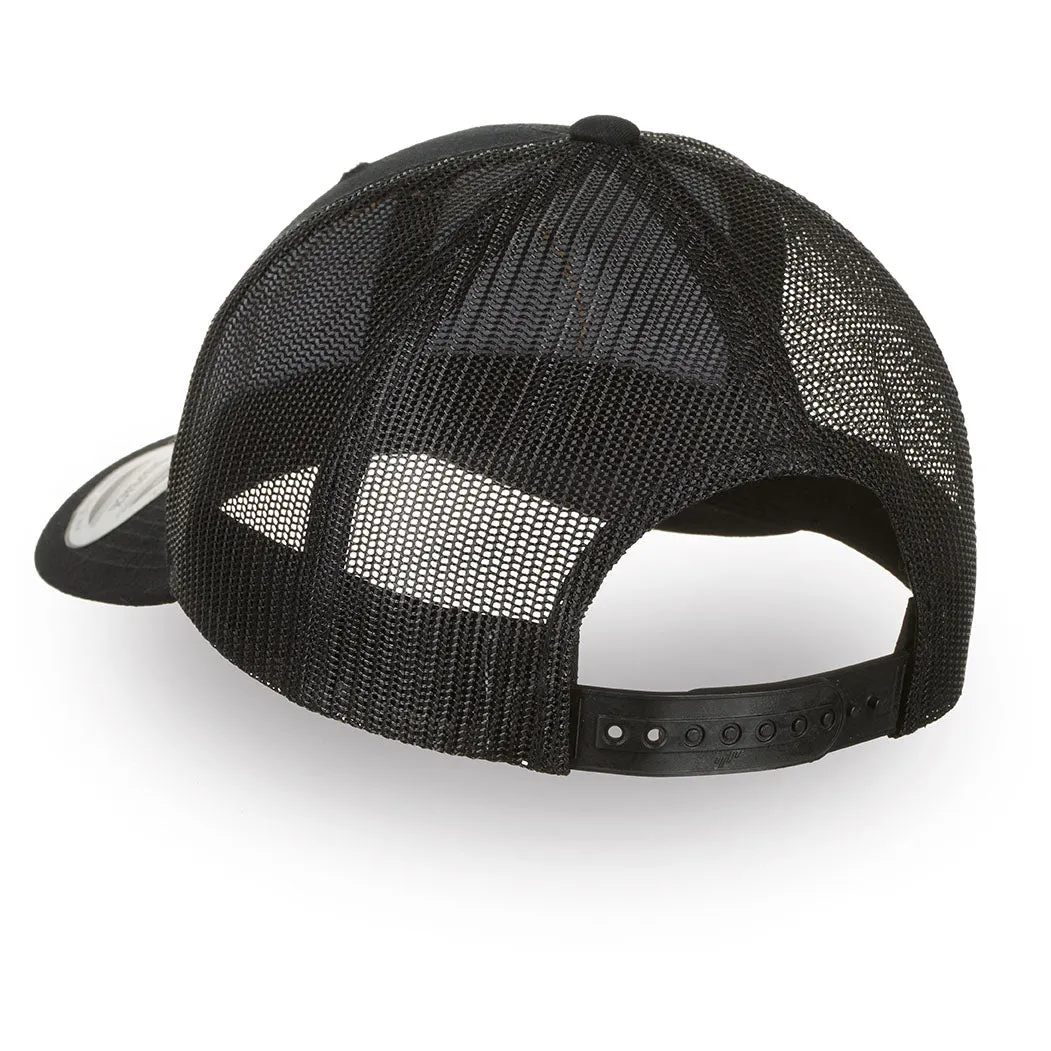 Intrepid Flexfit® Classic Retro Trucker Cap- Black