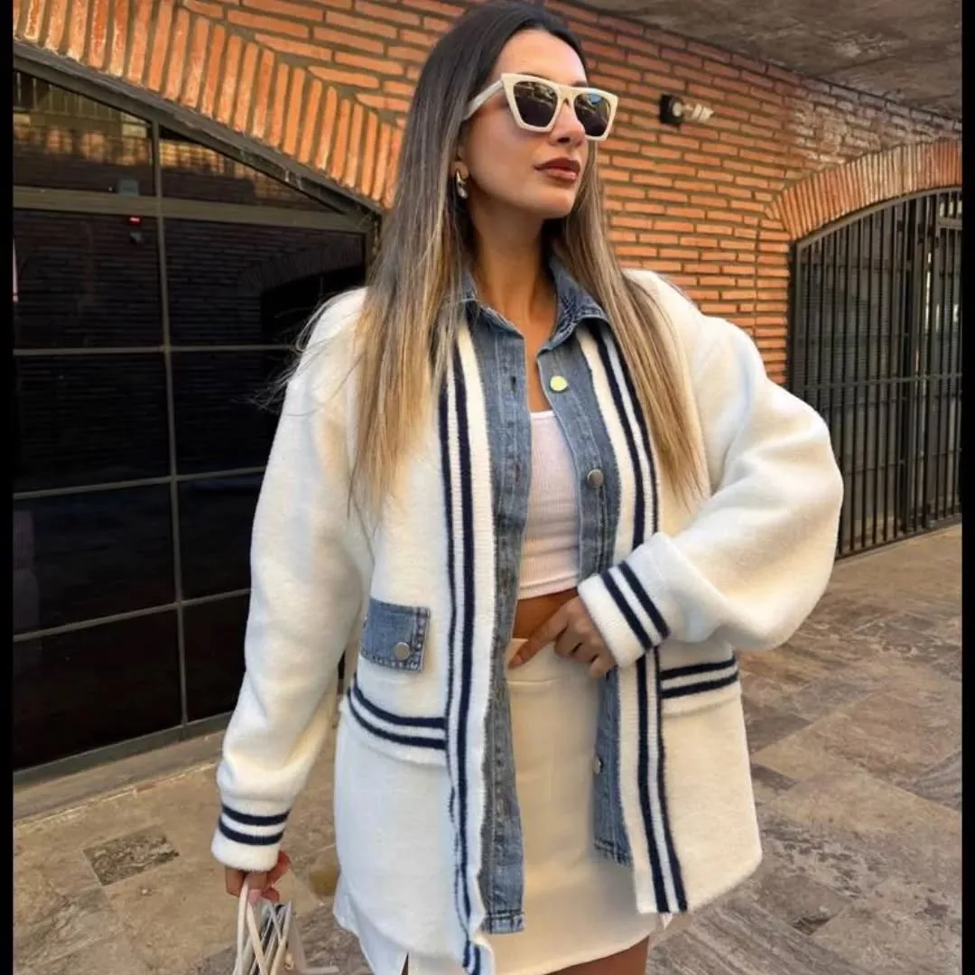 Jenny Denim Patchwork Cardigan