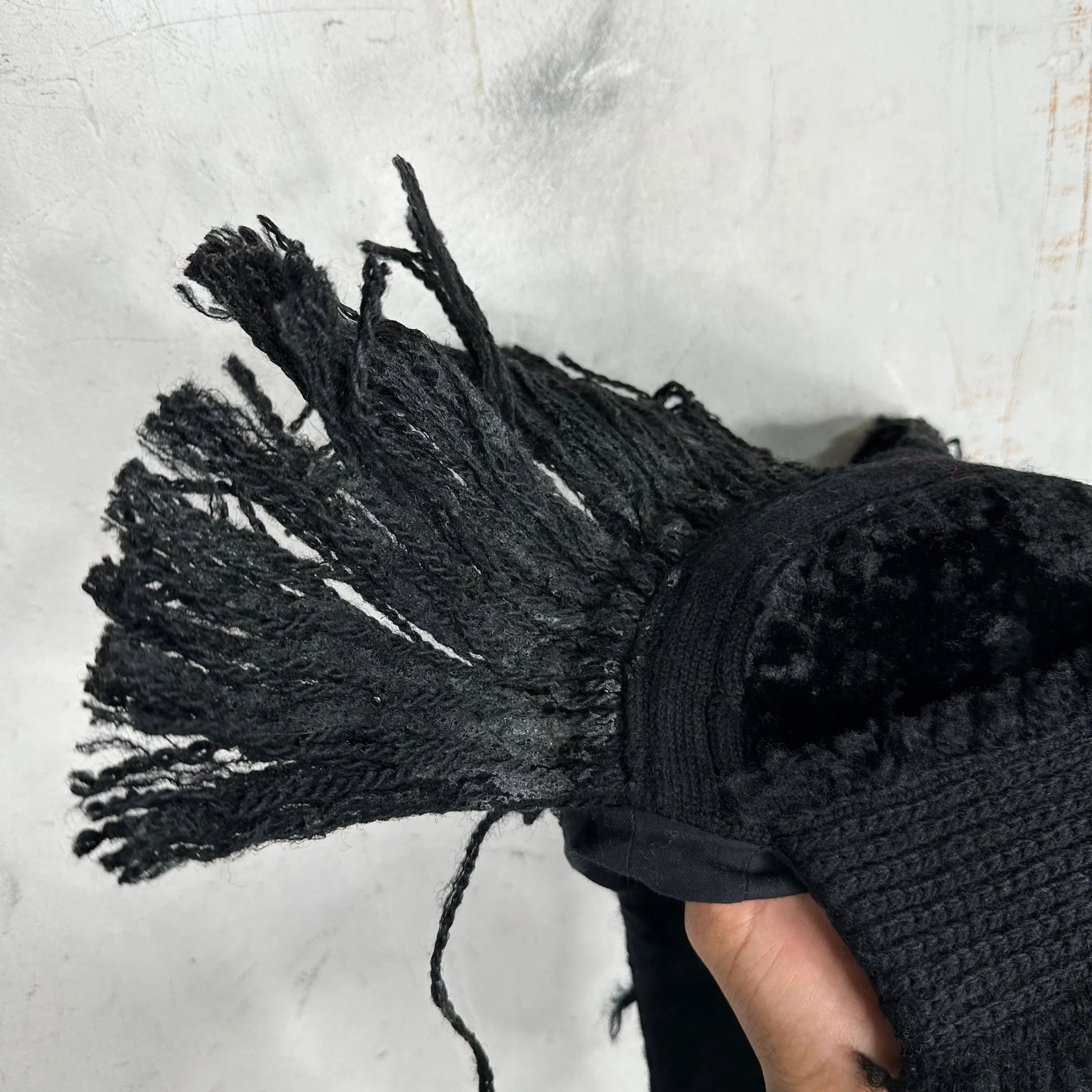 Junya Black Patchwork Mohawk Beanie