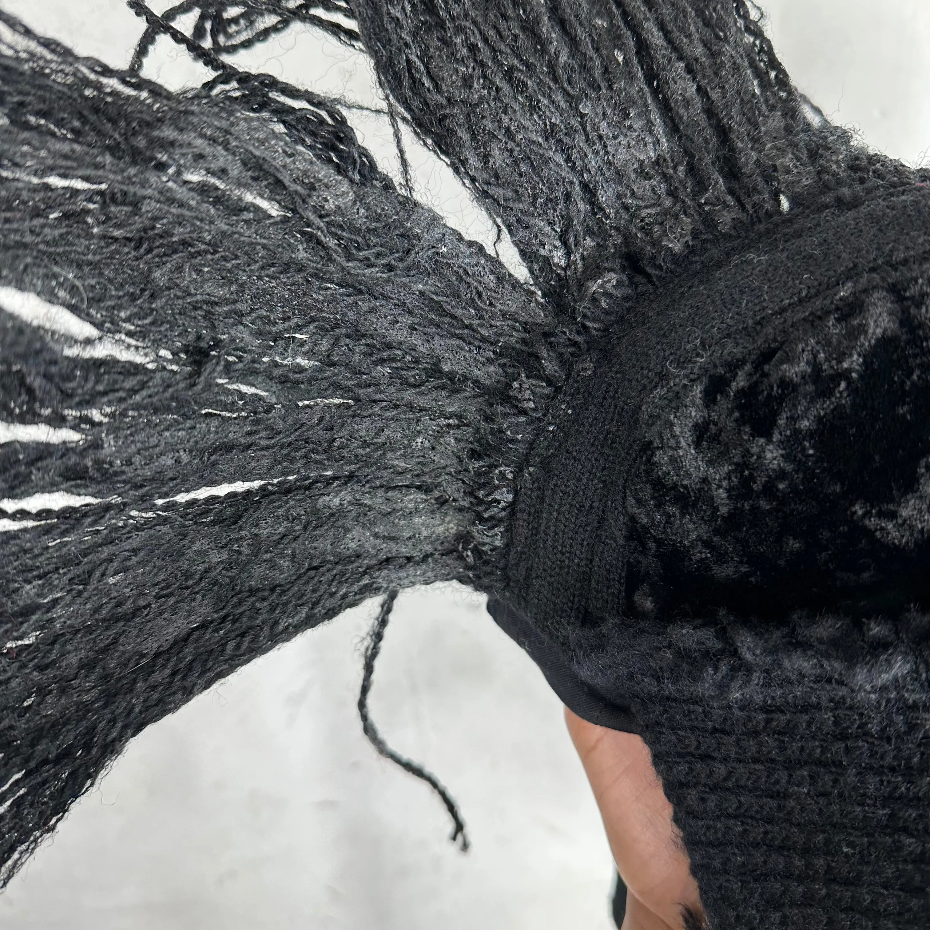 Junya Black Patchwork Mohawk Beanie