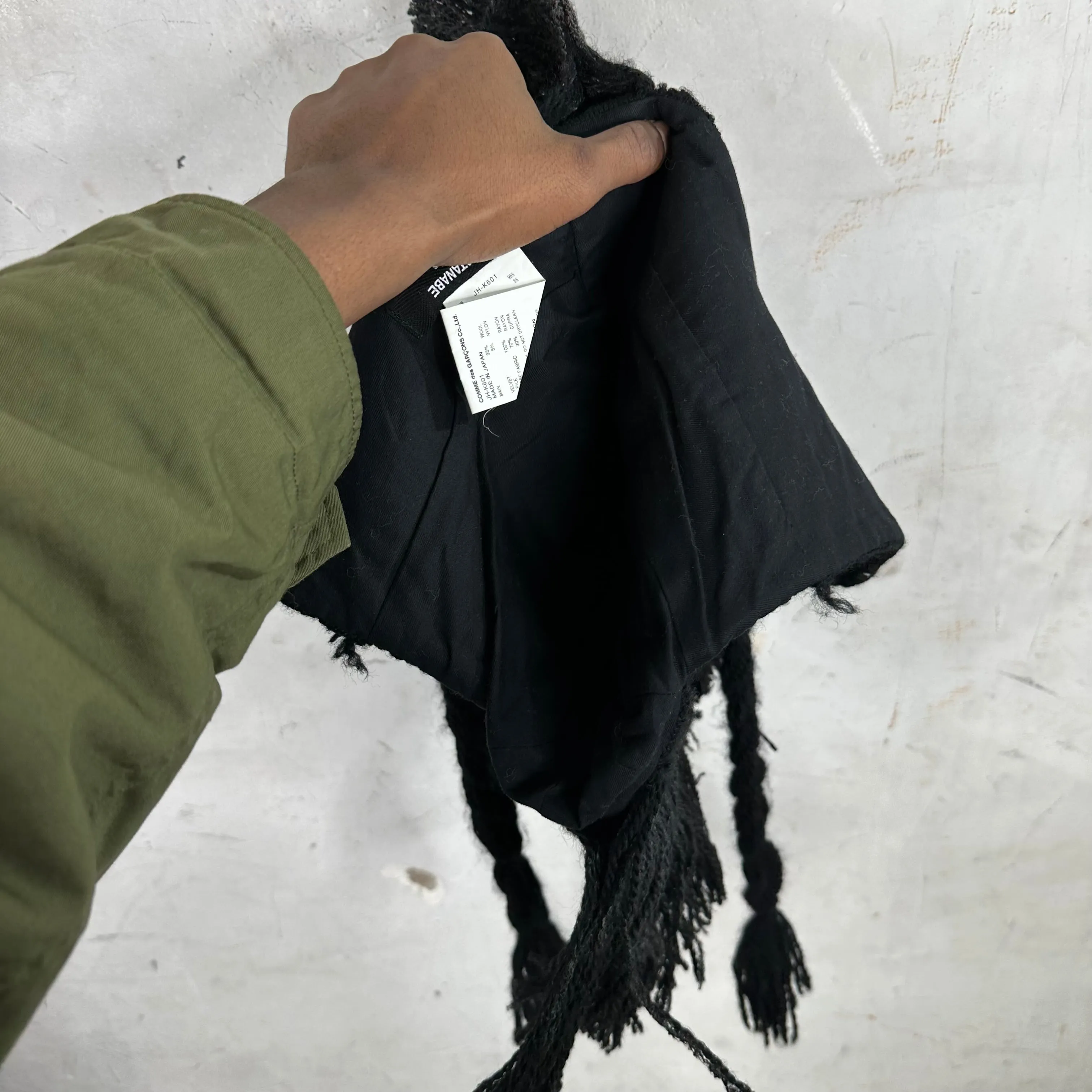 Junya Black Patchwork Mohawk Beanie
