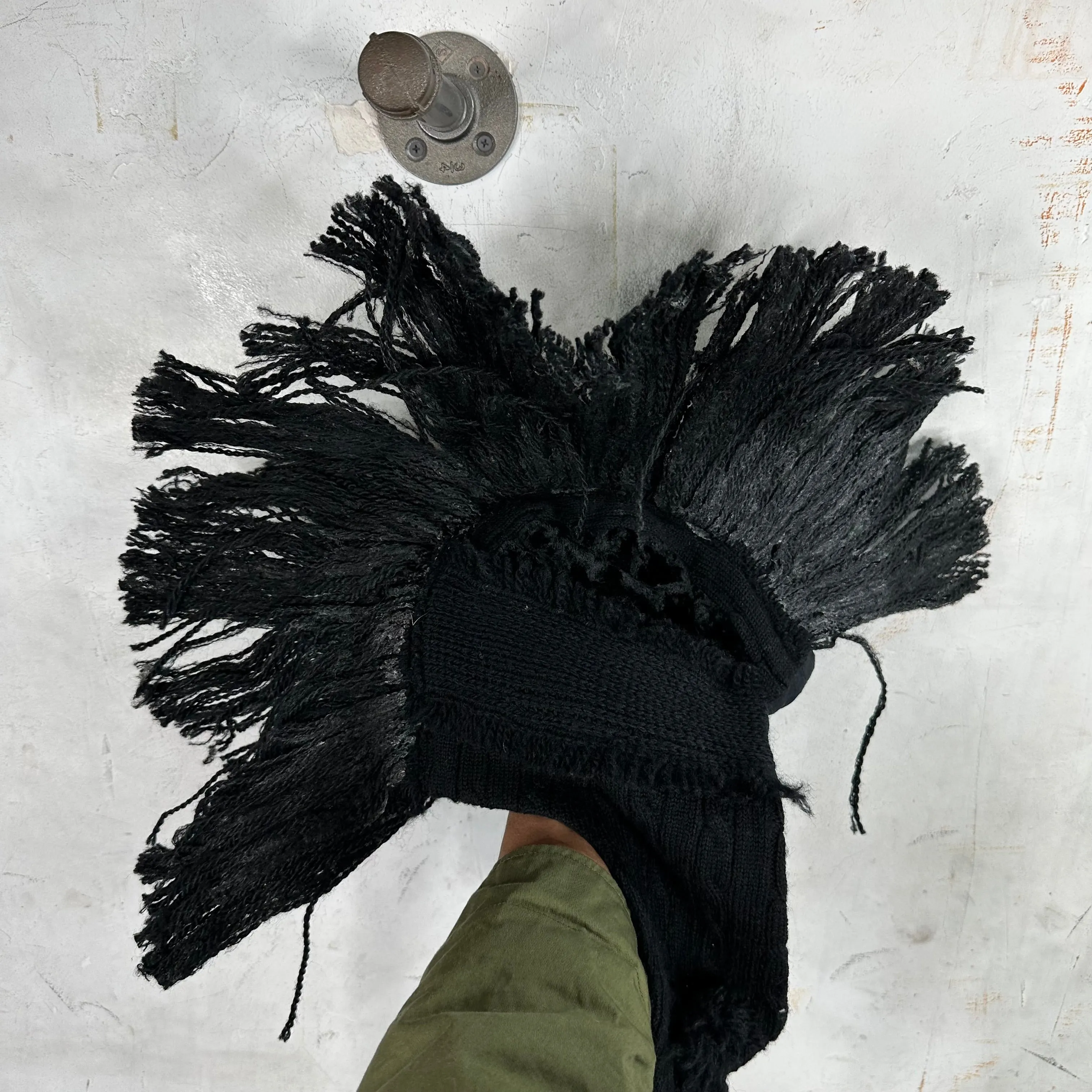 Junya Black Patchwork Mohawk Beanie