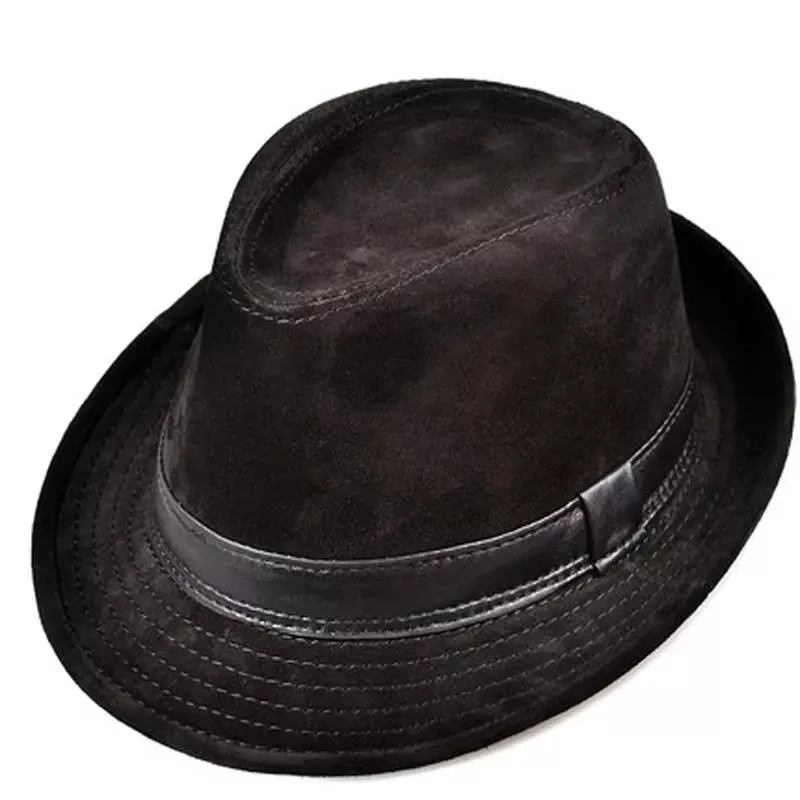 Lamarck Nubuck Genuine Leather Trilby Hat