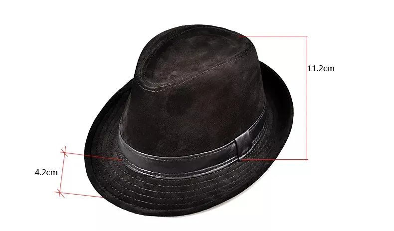 Lamarck Nubuck Genuine Leather Trilby Hat