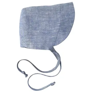 Linen Wide Brim Sun Bonnet in Blue Sky