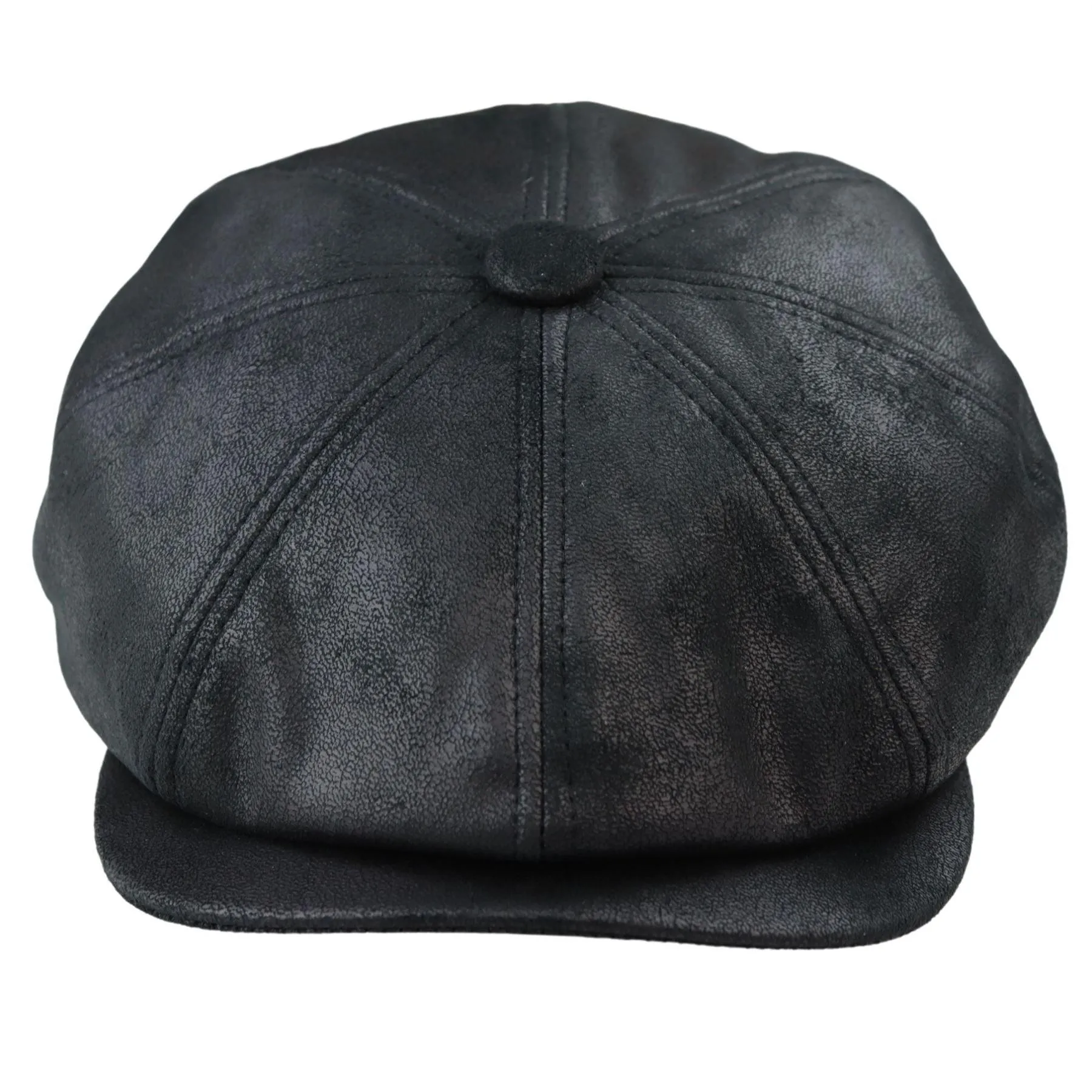 Mens 8 Panel Razor Baker Boy Hat PU Leather Blinders Newsboy Flat Cap Black Brown