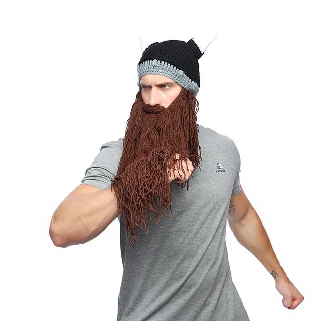 Metal Viking Barbarian Beard Beanie Costume