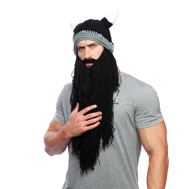 Metal Viking Barbarian Beard Beanie Costume