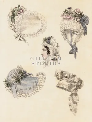 Multiple Victorian hats of varying style