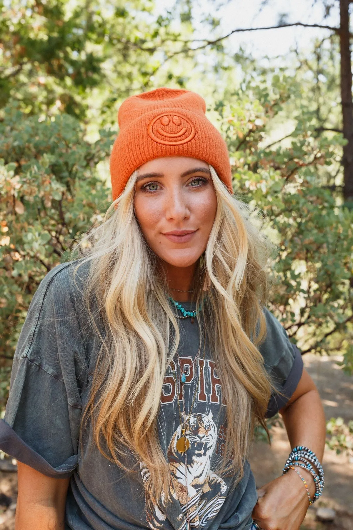 Nesta Smiley Beanie - Orange