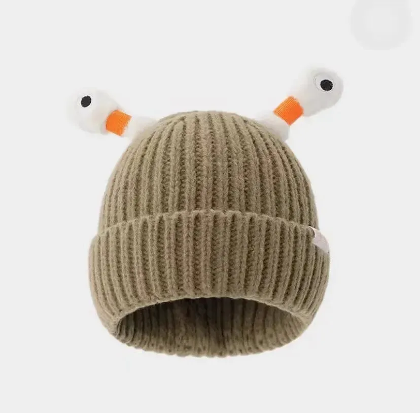 New Cute Luminous Fall Winter Warm Ear Protection Wool Cartoon All-matching Knitted Beanie Hat