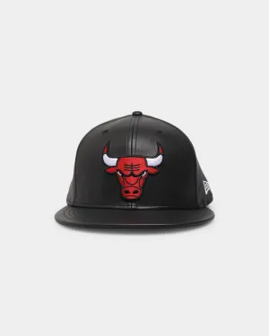 New Era Chicago Bulls 'PU Leather' 59FIFTY Fitted Black Leather