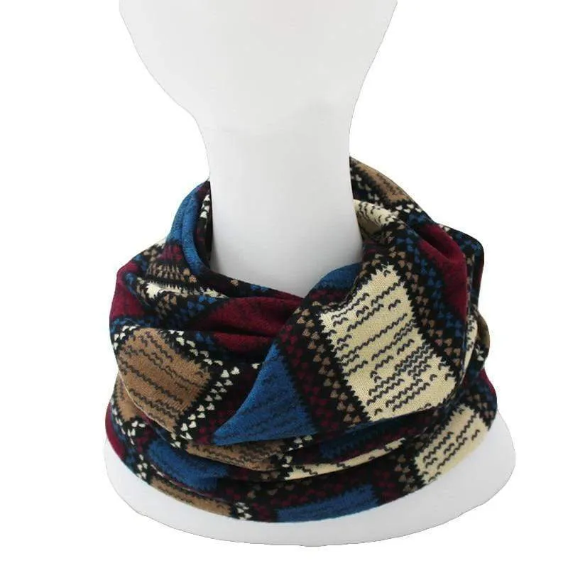 Patchwork Print Beanie Hat