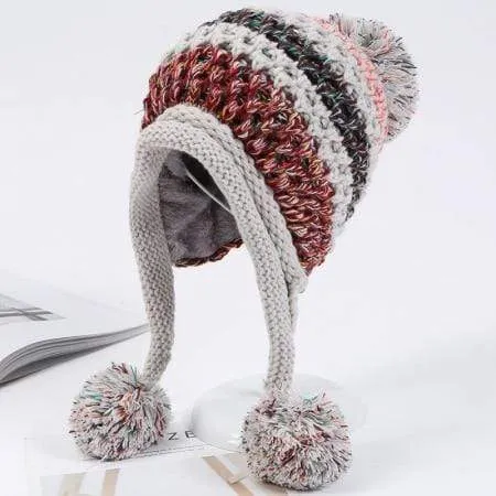 Pompom Colorful Beanie Hat