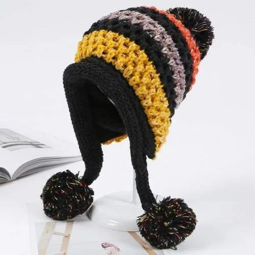 Pompom Colorful Beanie Hat