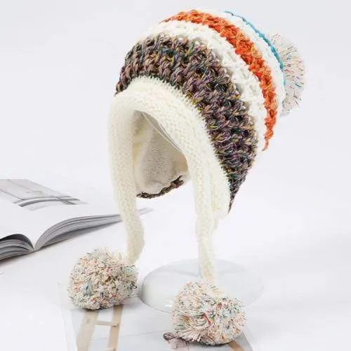 Pompom Colorful Beanie Hat