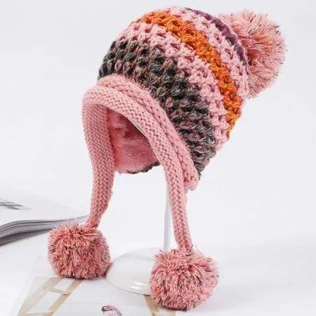 Pompom Colorful Beanie Hat
