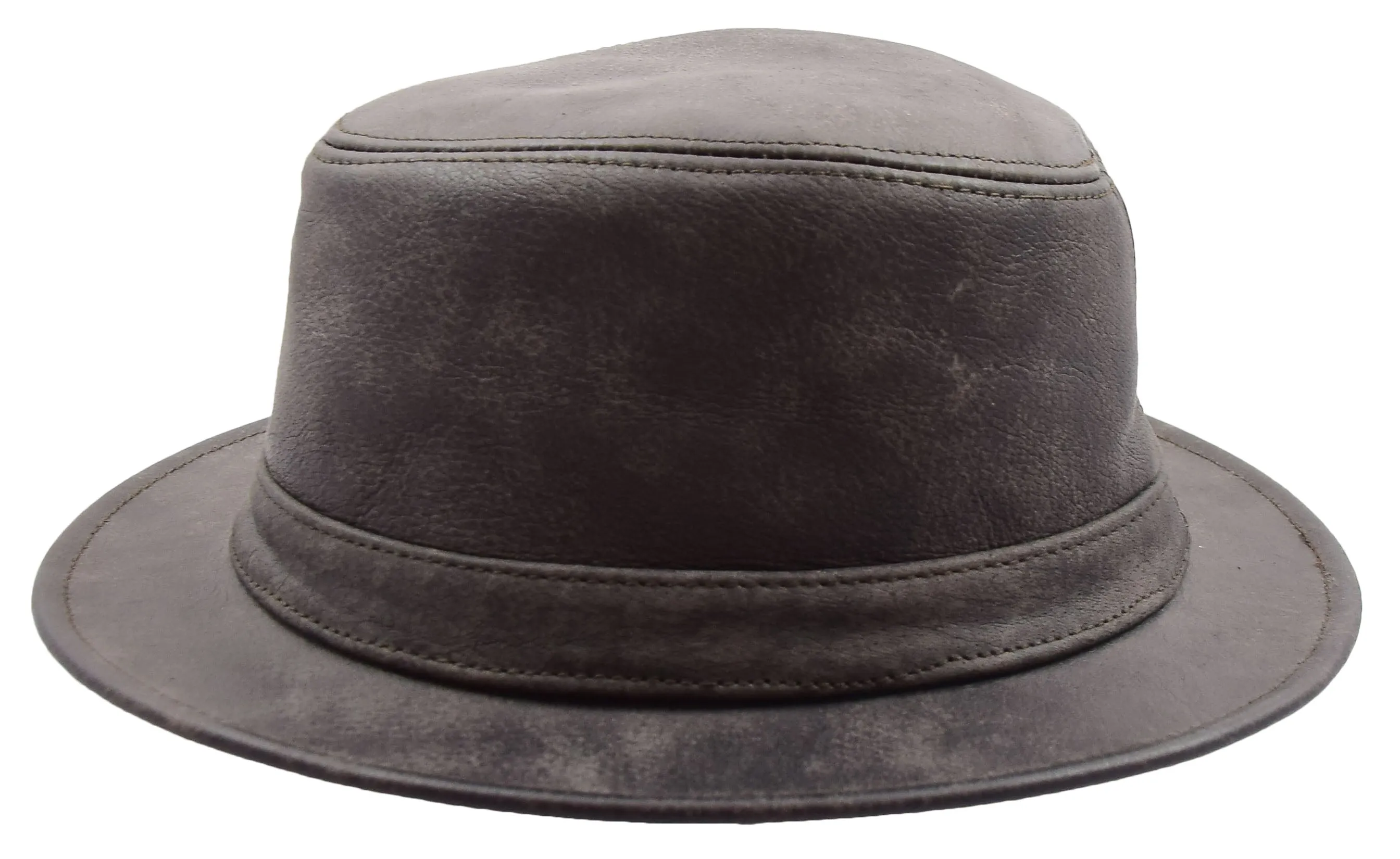 Real Leather Trilby Hat Soft Lightweight HL004 Brown