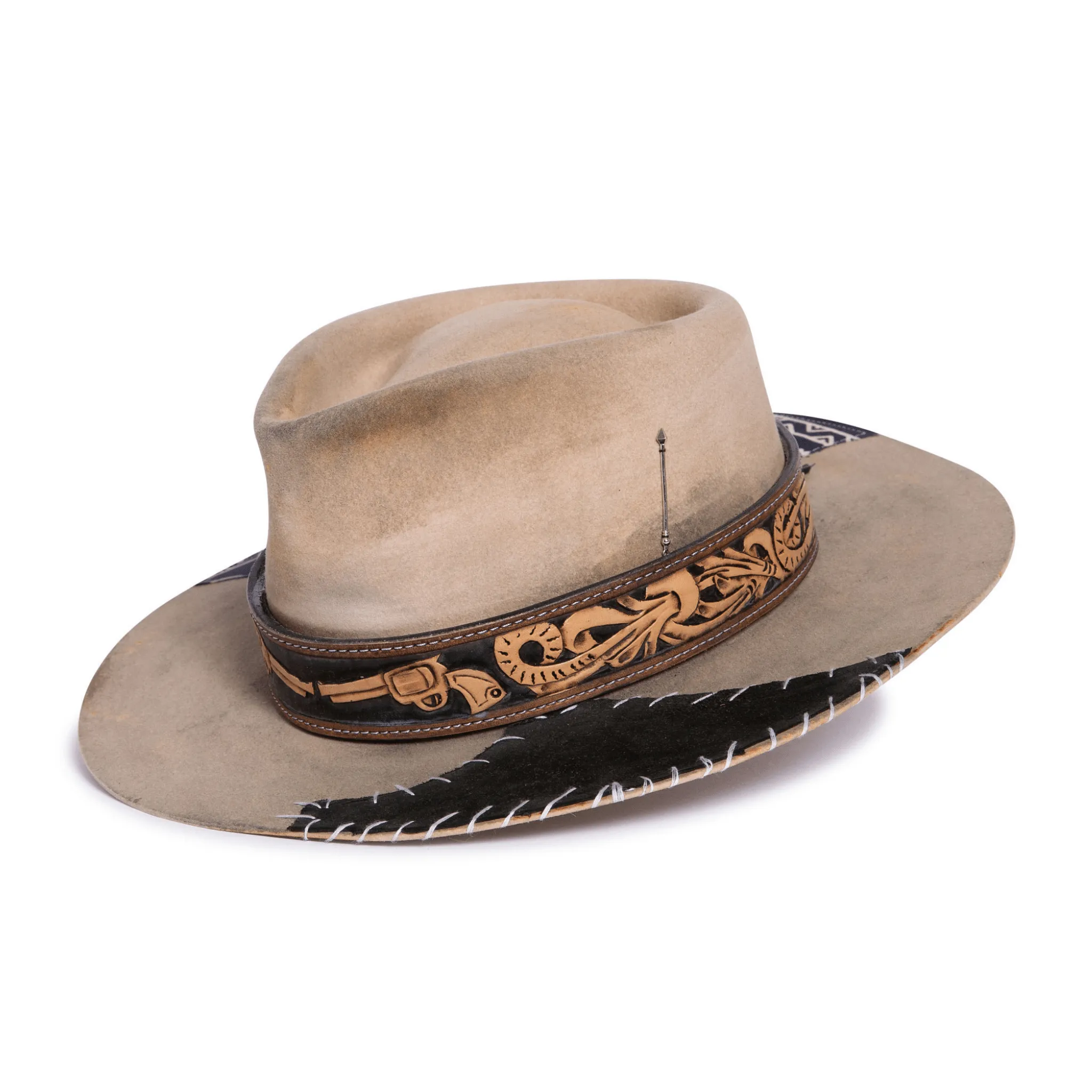 Revolver Fedora Cowboy Hat with Turquoise & Silver - Men's Western Accessories