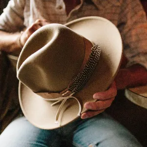 Stetson McCrea Western Wool Hat - in Mushroom with Feather