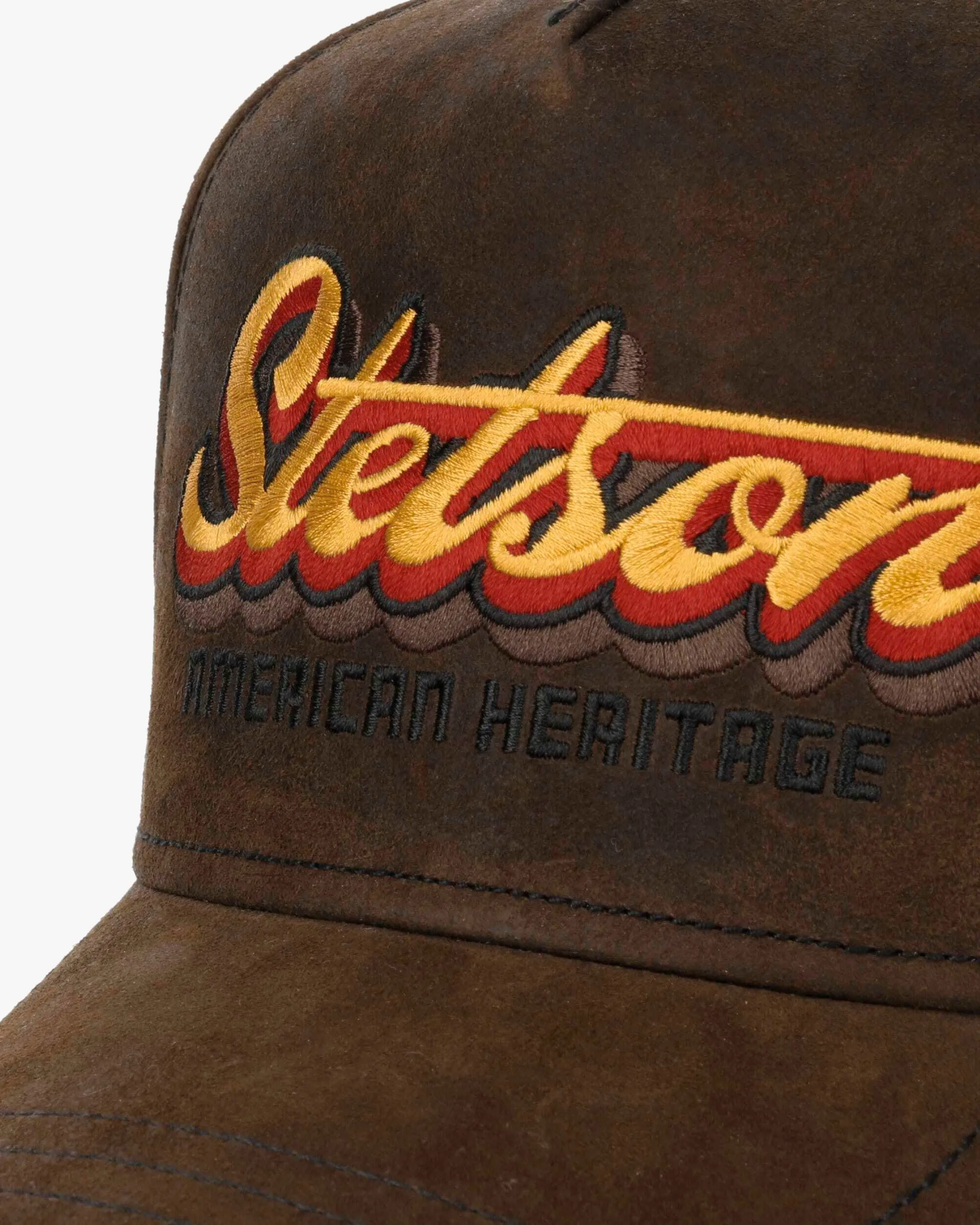 Stetson Oily Goat Suede Trucker Cap - Mud