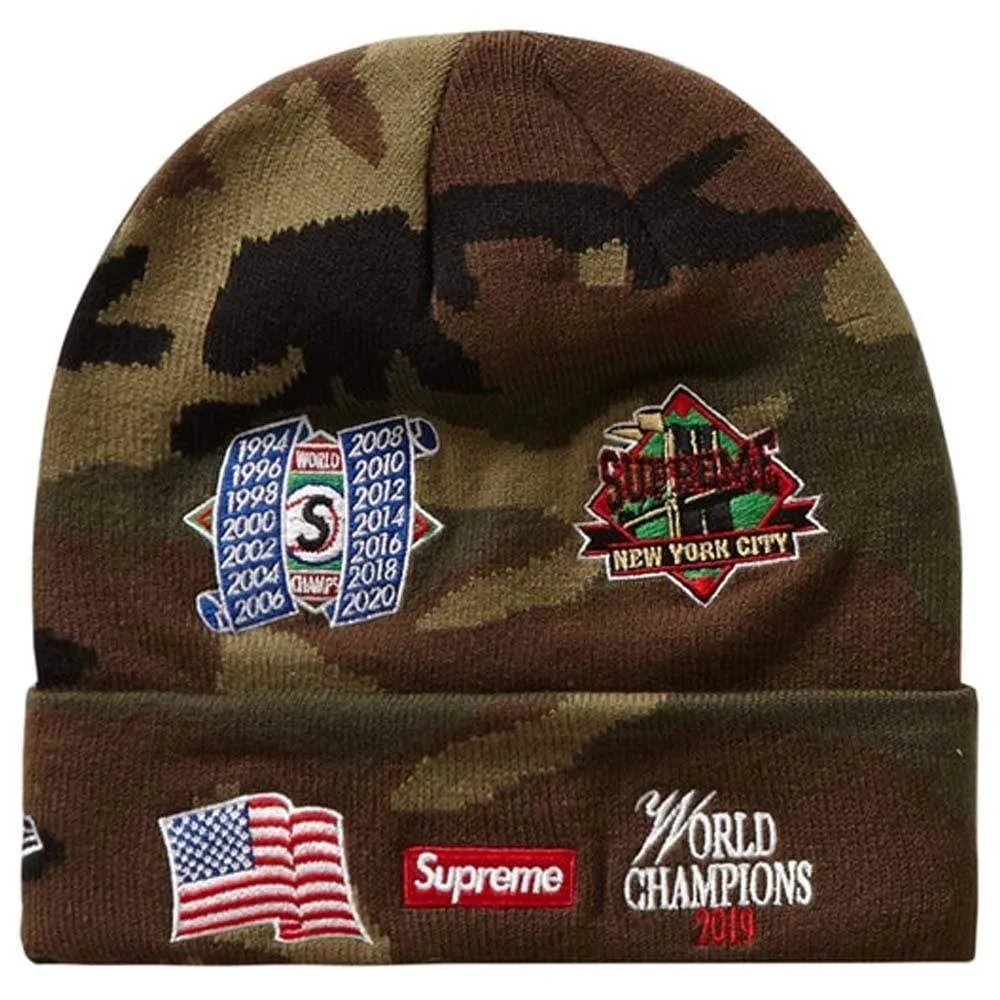 Supreme New Era Championship Beanie Woodland Camo