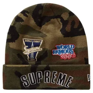 Supreme New Era Championship Beanie Woodland Camo