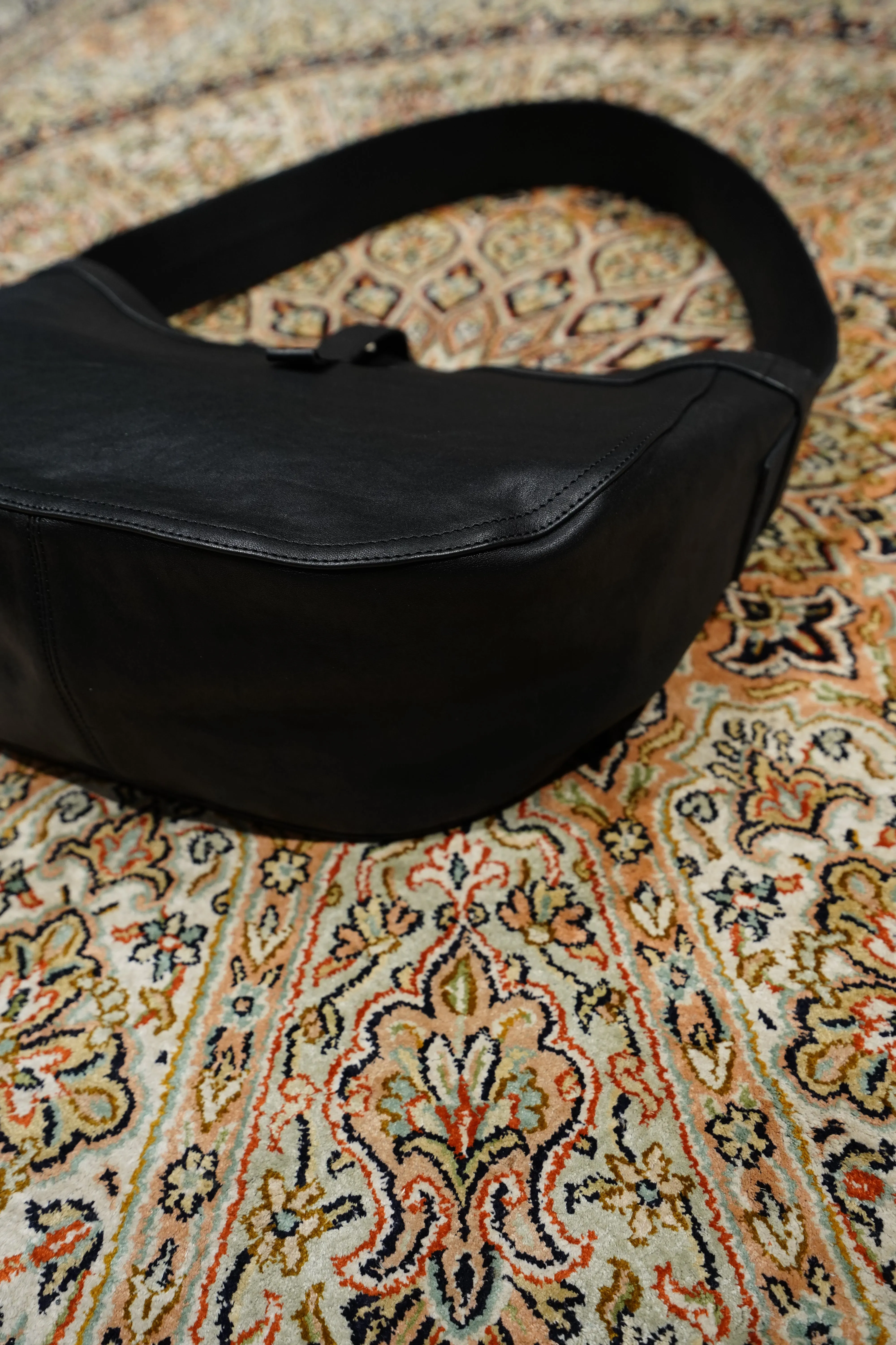 Taiga Takahashi NEWSBOY BAG SMALL (BLACK LEATHER)
