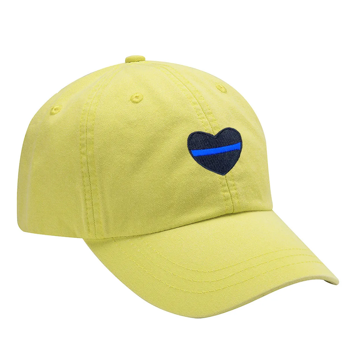 Thin Blue Line Heart Embroidered Baseball Cap